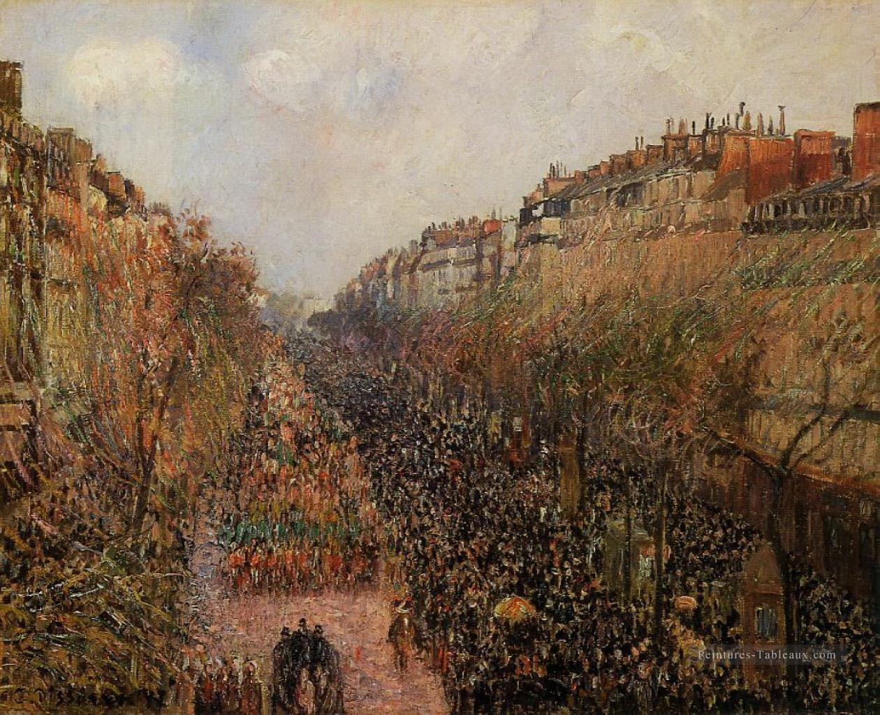 boulevard montmartre mardi gras 1897 Camille Pissarro Parisien Peintures à l'huile